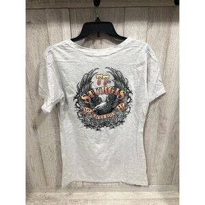 Hot Leathers Women's 2017 X-Large Gray 77th Black Hills Rally V-neck New NWT